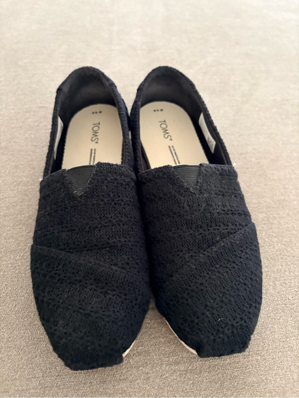 Toms Black Slip-On Canvas Flats